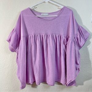 HYFVE Lavender Ruffle Sleeve Babydoll Top